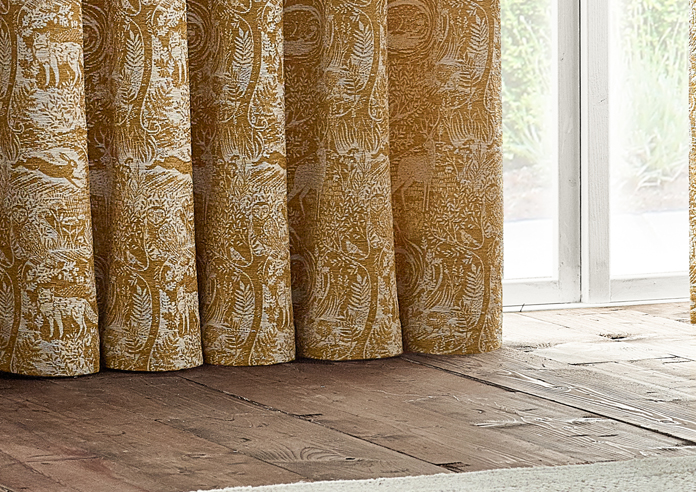 Winter Woods Eyelet, Ochre - Ready Made Curtains - Image 6